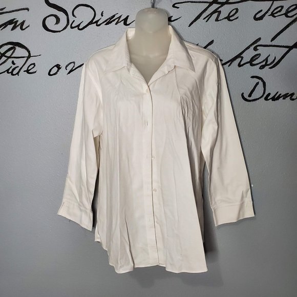 Liz Claiborne Classic White No Iron Button Down, 10 - Picture 1 of 7